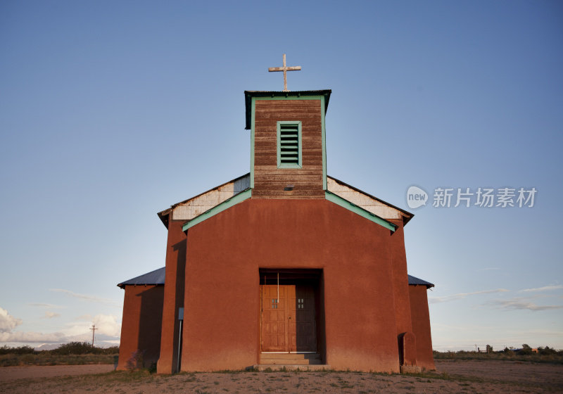 Mission Casa Colorada，新墨西哥州，美国日落